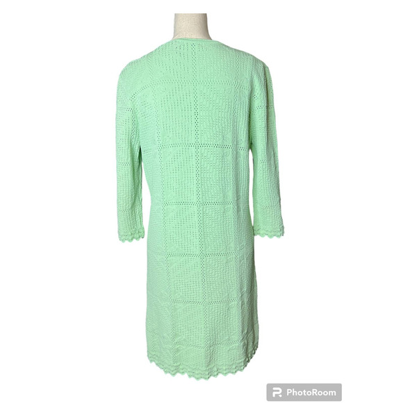 Yarns & Stitches Duster Sweater Set Size M in Green One Pearl Button Close - Picture 2 of 8